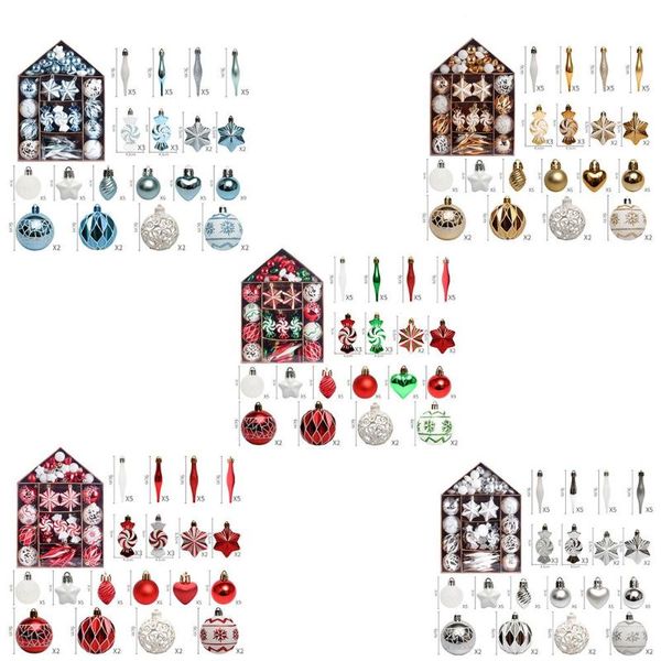 

party decoration gift christmas tree 73pcs ornaments bauble pendants xmas decor hanging balls