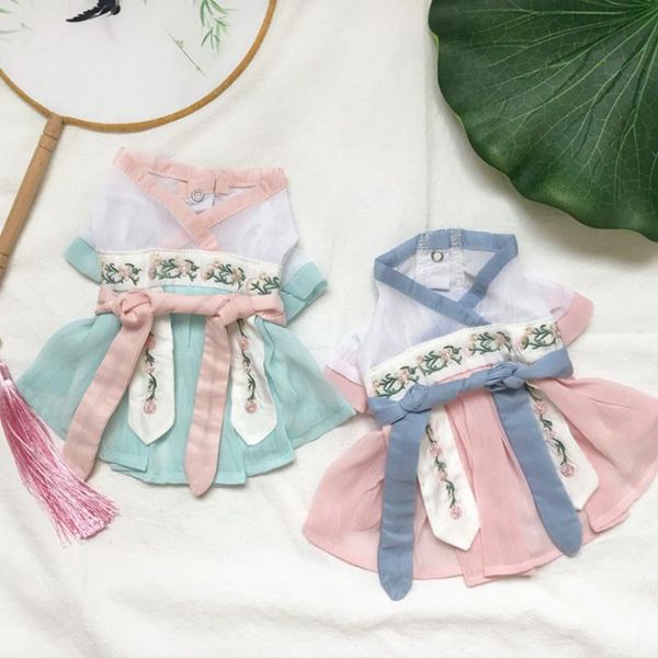 

lovely summer pet dog cat cooling skirt small large kawaii puppy kitten clothes hanfu clothing beautiful dress costumes