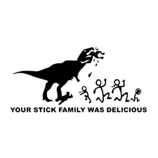 

14.4cm*6.5cm your stick family was delicious funny vinyl decal car window cool sticker car stickers black/sliver c8-0211