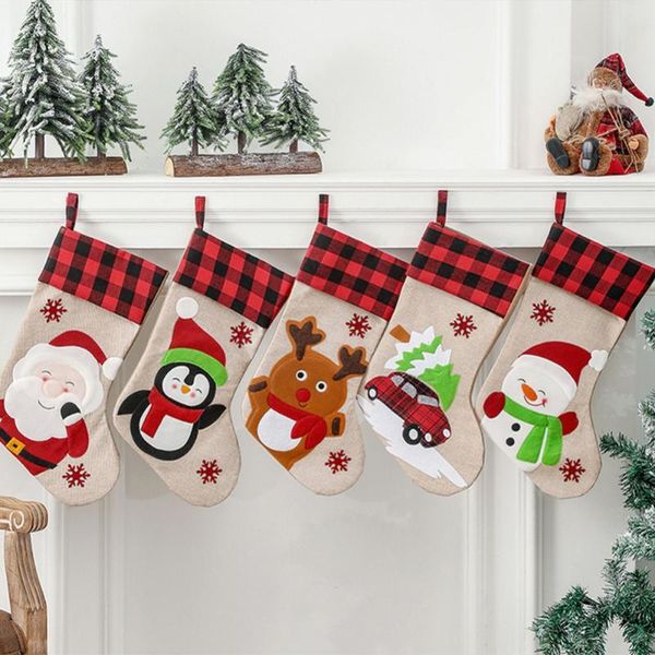 

christmas decorations 18 inch stocking cartoon santa elk snowman socks candy gift bag xmas stockings hanging ornament