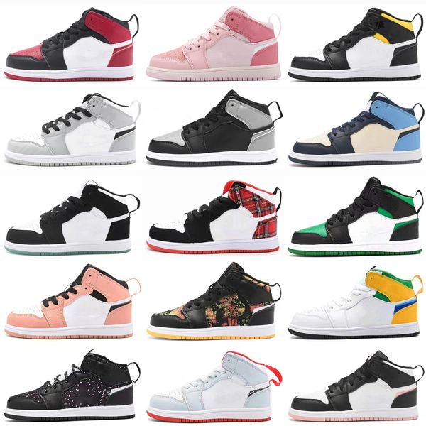 

infants 1s 1 toddler kids basketball shoes pine green game royal scotts obsidian chicago bred sneakers multi-color tie-dye size 26-35