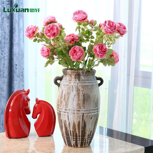 

decorative flowers & wreaths brazil rose simulation bouquet high branch home wedding decoration fake flower single tea