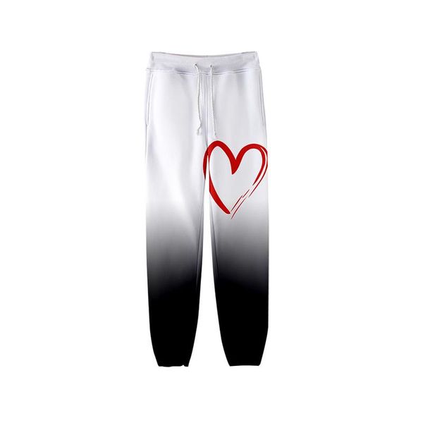 

fashion gradient candy colors love heart 3d print jogger harem pant casual men women long loose sport trousers fitness pants 4xl men's, Black