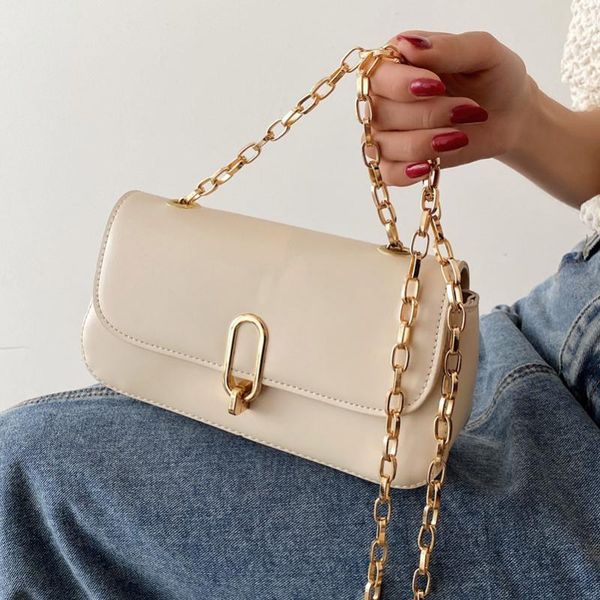 

evening bags women spring soft leather lock flap small square bag female 2021 korean fashion fresh one-shoulder messenger chain