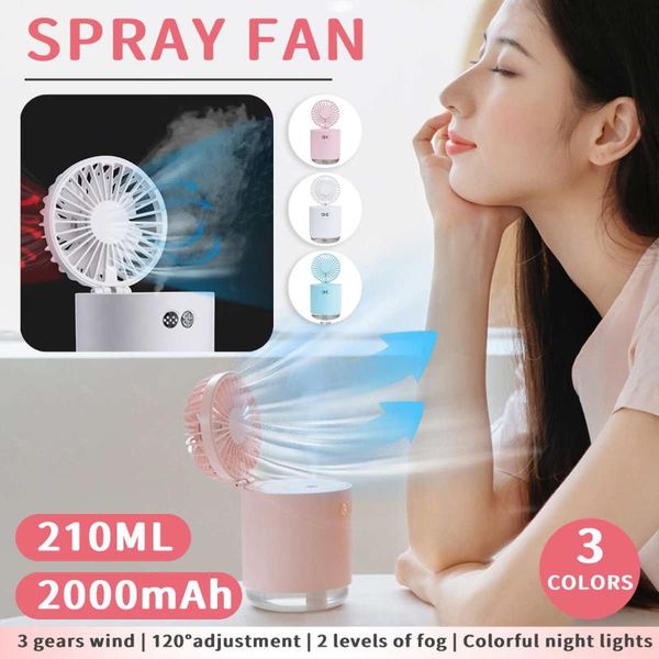 

multifunction mini water spray mist fan humidifier colorful 210ml electric usb cooling air conditioner outdoor gifts fans