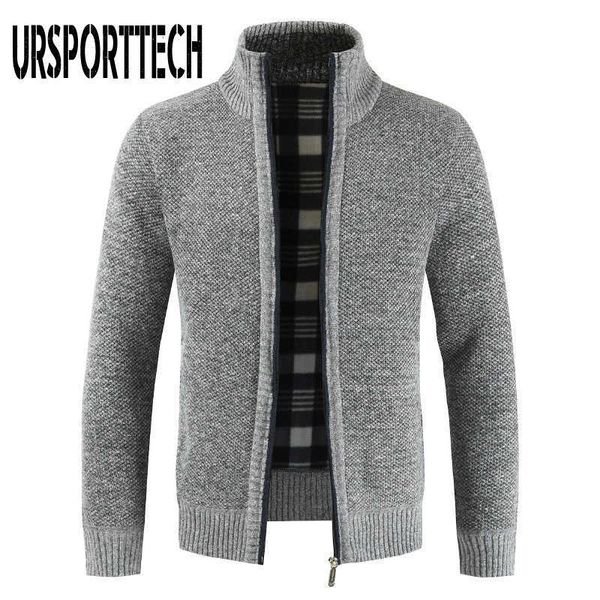 

men's sweater coat autumn winter warm thick knitted sweater jackets cardigan coats male clothing casual knitwear fleece jackets 210528, White;black