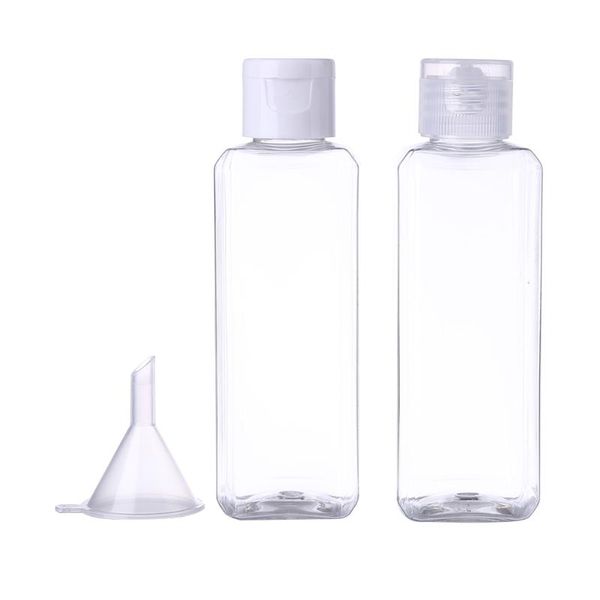

funnel lotion dispenser bottle rotate 4pcs portable plastic flip lid perfume empty split bottles storage & jars