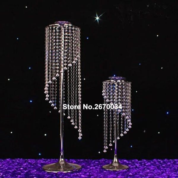 

party decoration 69cm height ) crystal columns wedding decorations for sliver vase stands