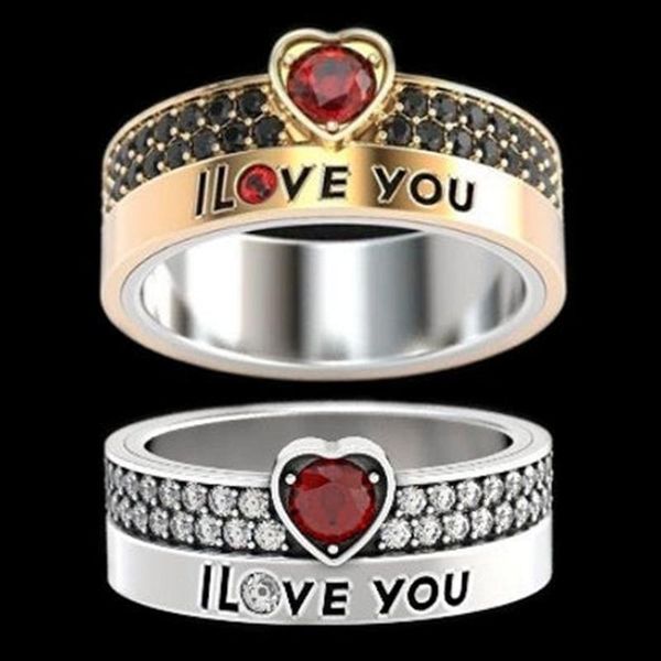 

wedding rings fashion exquisite geometric lines love zircon ring women's elegant romantic banquet accessories valentine's day gift, Slivery;golden