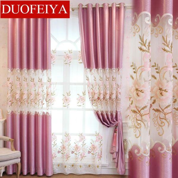 

curtain & drapes fabric european-style curtains for living dining room bedroom half shade embroidery screen custom