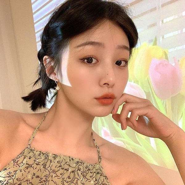 

stud sweet romantic s925 sterling silver star korean web celebrity temperament senior sense atmosphere lady earrings, Golden;silver
