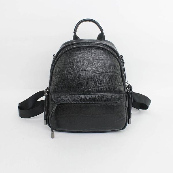 

backpack women's 2021 first layer cowhide bag trend simple fashion large capacity leather shoulder