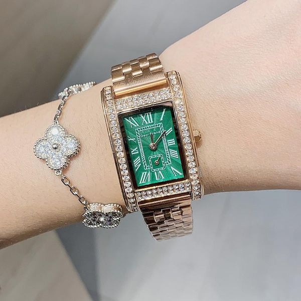 

wristwatches 2021 diamond watches for women japan quartz movement stainless steel rose gold waterproof ladies watch drop, Slivery;brown