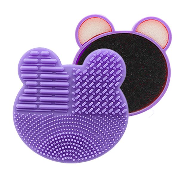 Spazzola per il trucco Spazzola del silicone Spazzola del silicone e materassino Pennelli cosmetici Pulito Scrubber Foundation Cleaning Pad Make up Strumento rosa