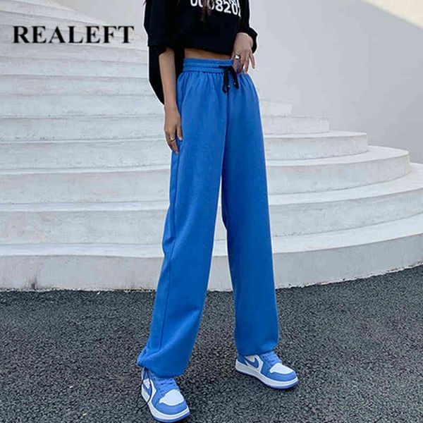

spring summer women lantern sweetpants drawing high waist pants casual loose joggers lace up female trouses 210428, Black;white
