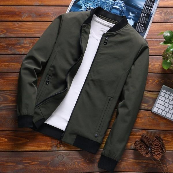

men's jackets spring autumn men casual solid fashion bomber jacket streetwear mens jaqueta slim fit outwear outdoors coat, Black;brown