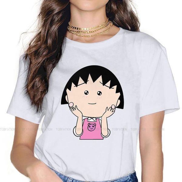

women's t-shirt lovely girl women clothes chibi maruko-chan anime plus size korean stylet-shirt kawaii vintage female blusas, White