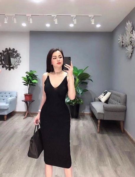 

1215 2022 runway autumn brand same style sweater long sleeveless spagheti strap black fashion clothes womens yiduo, White;black