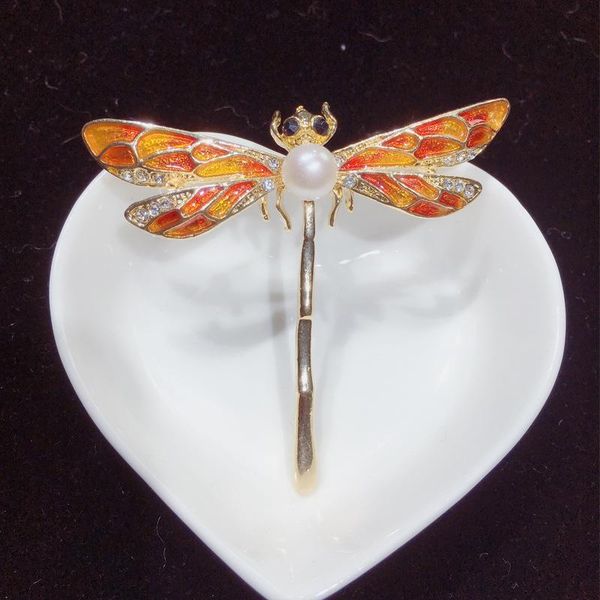 

pins, brooches natural freshwater pearl brooch alloy painting oil-skating flower custom high-end gift wholesale clothing, Gray