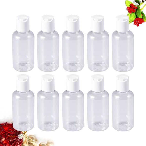 

storage bottles & jars 10pcs 75ml refillable travel bottle press container for shampoo cream lotion (random color)