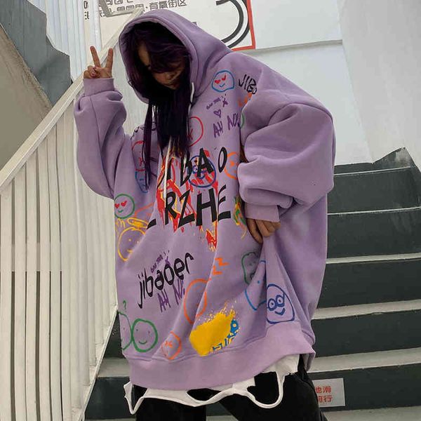 

women's hoodies & sweatshirts harajuku gothic fake two piece women oversized hoodie streetwear spring y2k fleece womens long sleeve gra, Black
