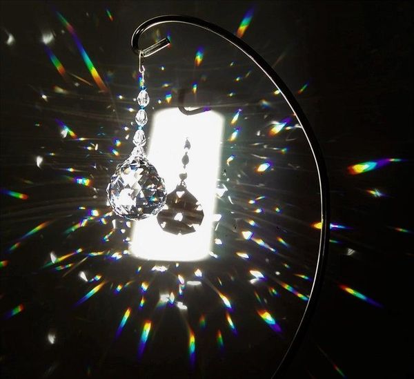 

keychains crystal sun catcher rainbow maker key chain celestial bodies, Silver