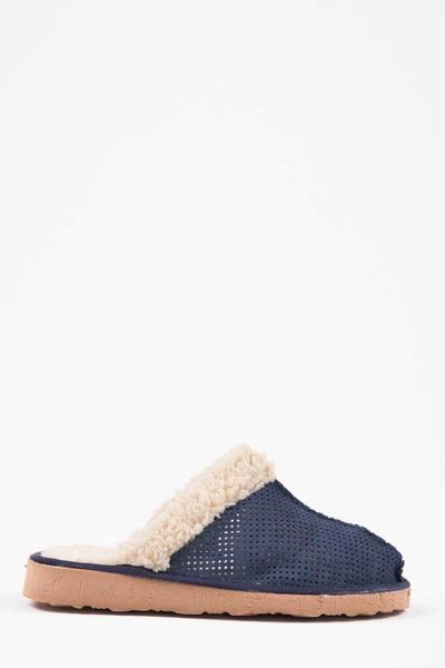 

women's navy blue home slipper 1004-127-0002 slippers, Black