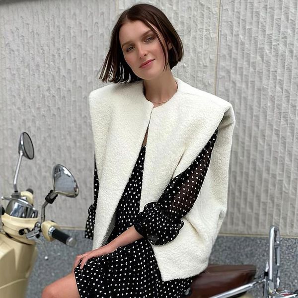 

women's vests pirate hippie solid wool outerwear vest woman autumn winter covered buttons coat femme casual vintage simple jackect, Black;white