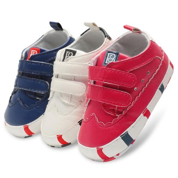 

first walkers infant baby boy girl shoes pu leather sneaker anti-slip sole soft light born toddler outside hook & loop crib