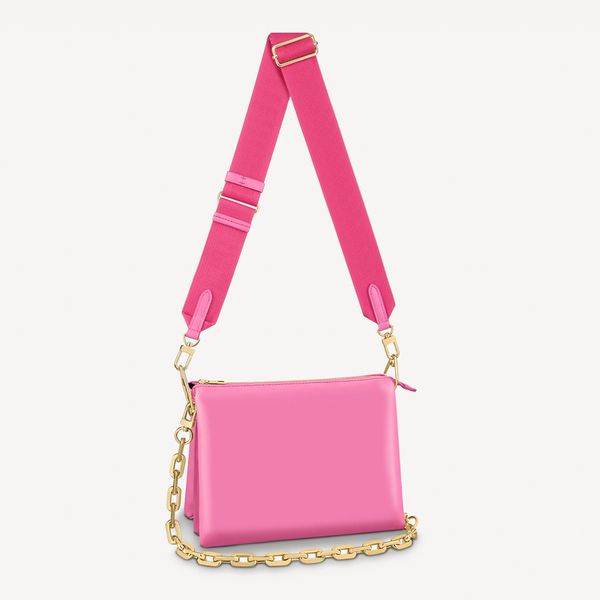 

coussin pm bag vibrant blue red and pink with purple 26cm women puffy style cross body