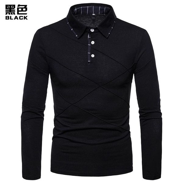 

men's shirt autumn and winter fashion european size stitching bottoming lapel casual p049 shirts, White;black