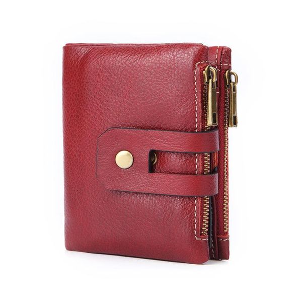 

wallets ladies short wallet leather coin purse zipper card holder casual, Red;black