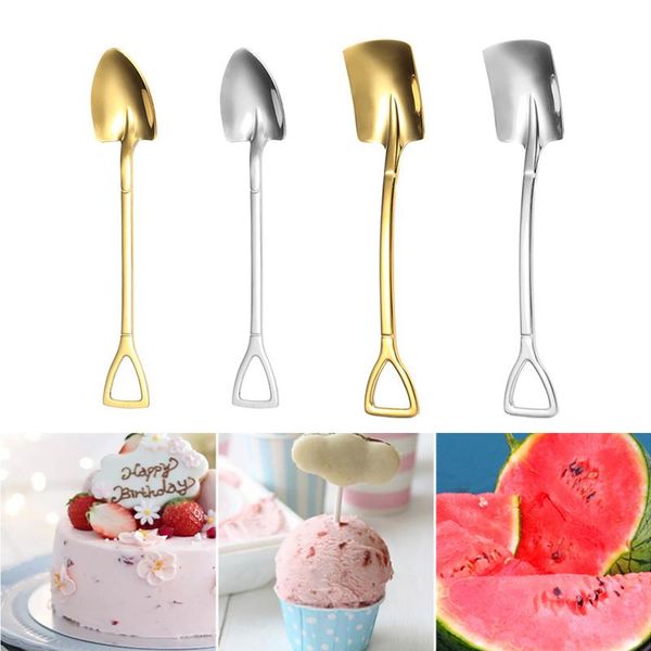 

1pcs creative spade spoon stainless steel household watermelon dessert ice cream spoons