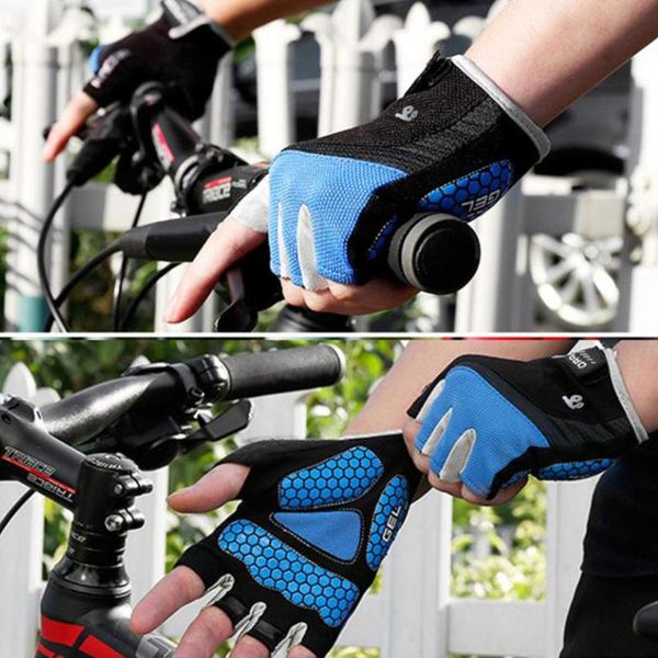

cycling gloves summer men's bicycle half finger anti slip tactical outdoor sports riding, Black