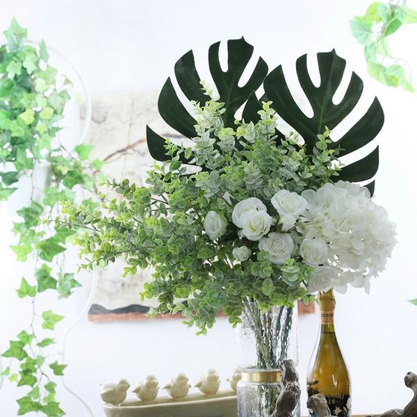 

decorative flowers & wreaths 67cm artificial eucalyptus silk wreath simulation plant garden home decoration accessory for wedding valentines