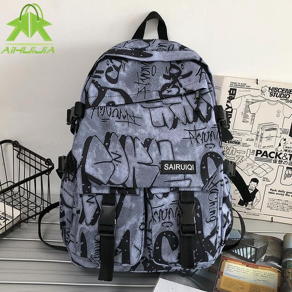 

backpack fashion college school bag casual simple graffiti packbags for teenage travel shoulder bags laprucksack
