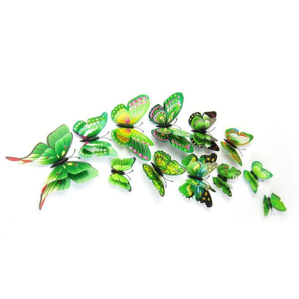 

wall stickers 12pcs double layer living room fridge magnet tv backdrop art decal door home decor pvc diy mural 3d butterfly window bedroom