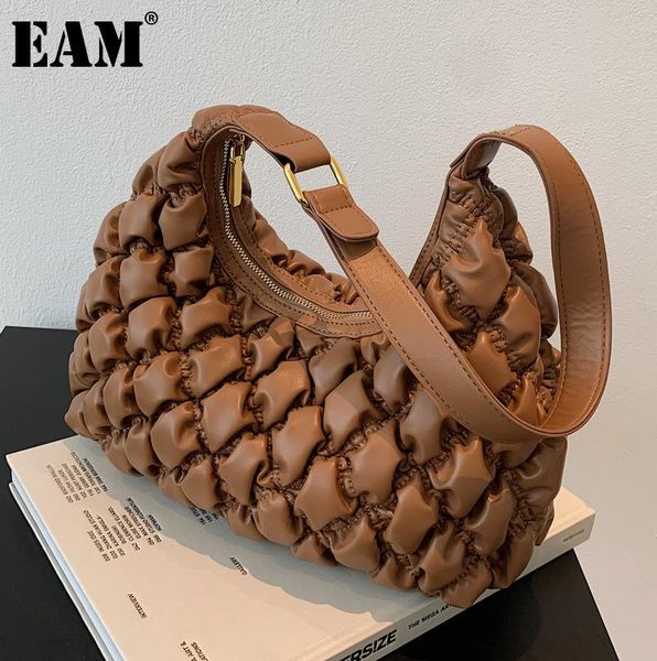 

shoulder bags [eam] simple diamond lattice quilted shell down bag single large versatile commuter autumn winter 2021 18a6163