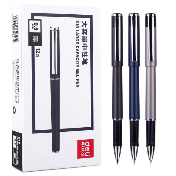 

gel pens 12pcs deli s19 office pen 0.5mm signing black