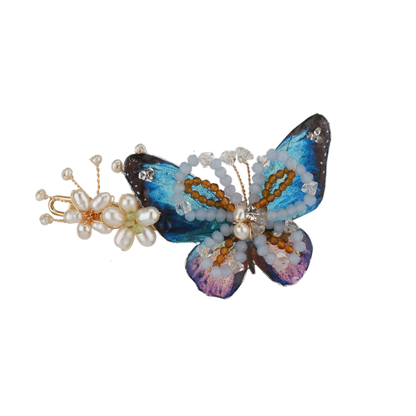 

hair clips & barrettes fxlry original handmade natural freshwater pearl butterfly hairpin fashion simple side fringe clip headdress, Golden;silver