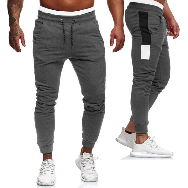 

men's fitness training large size sports warm pants jogger fashion casual feet weight loss bottoms sportswear, Black