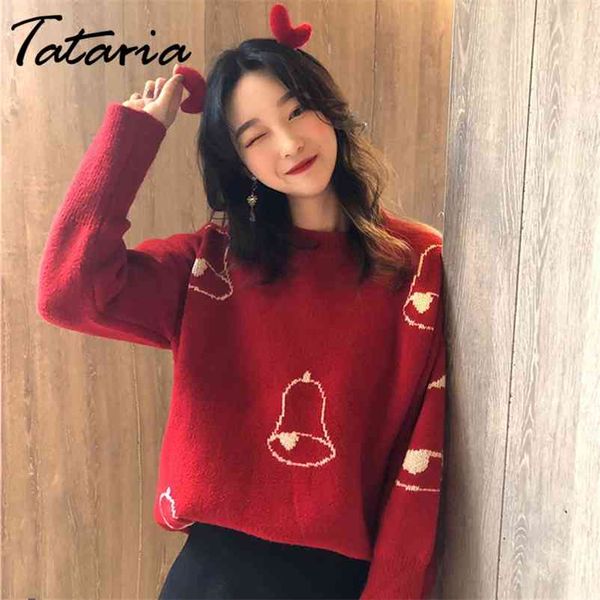 

tataria women's christmas sweaters pullover autumn winter basic ladies warm for knitted sweater 210514, White;black