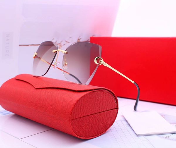 

sunglasses women's new face thin fashion korean sunglasses net red brown frameless glasses uv protection, White;black