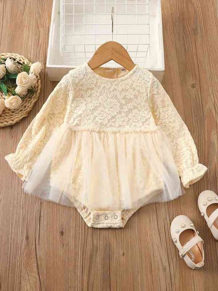 

baby flounce sleeve contrast mesh peplum waist bodysuit she, Blue