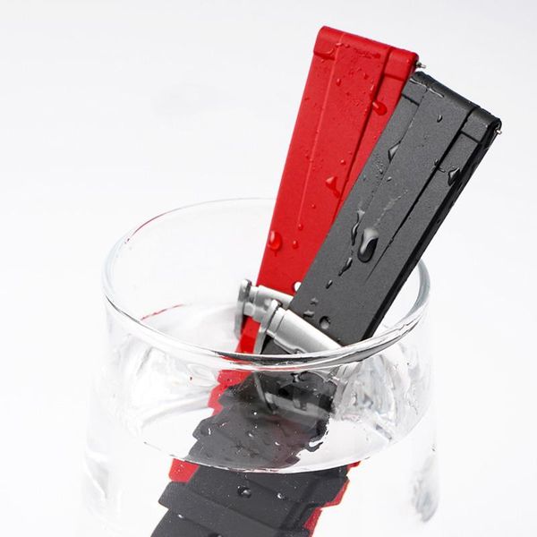 

watch bands premium-grade fluorine rubber strap 20mm 22mm 24mm bracelet quick release bar watchband for each brand watches band, Black;brown