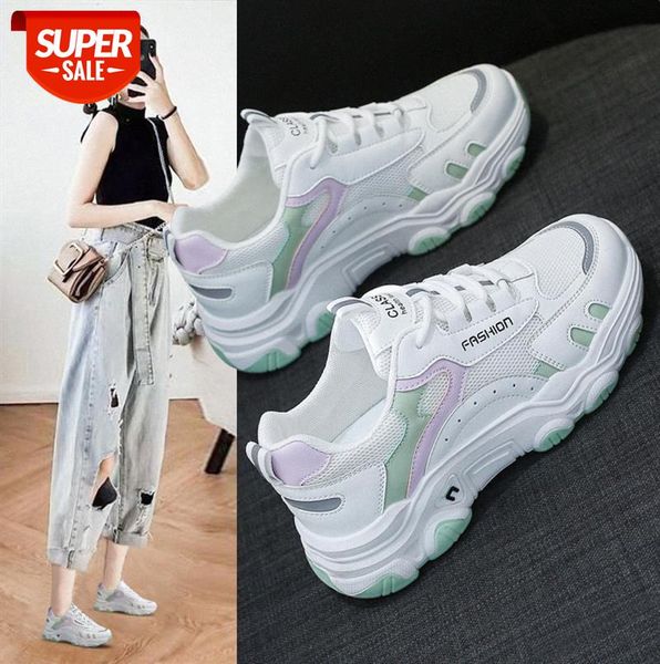 

net celebrity old shoes women casual all-match thick-soled increased feet small sneakers ins tide #tj58