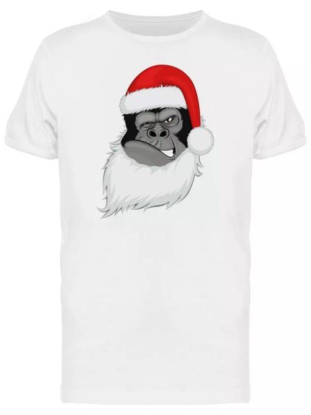 

bearded gorilla santa tee men's -image by shutterstock, White;black