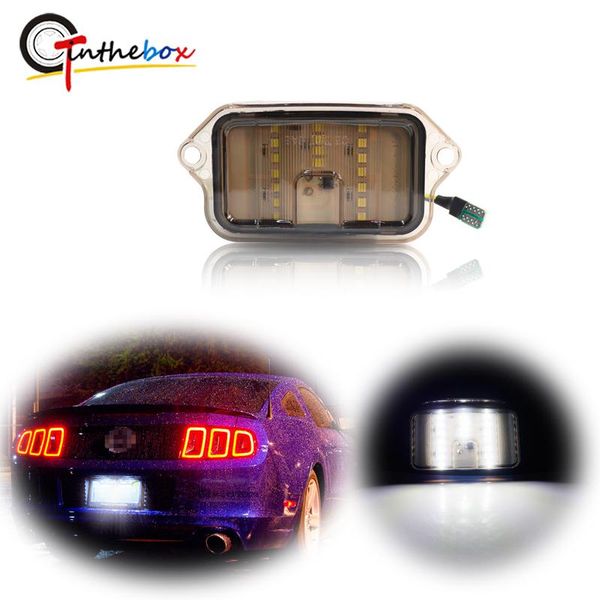 

emergency lights 1pc error canbus white full led license plate number light for 2005-2009 mustang convertible, bullishelby gt500kr