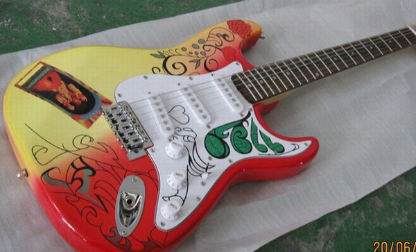 

st electric guitar body basswood fingerboard rosewood flower girl