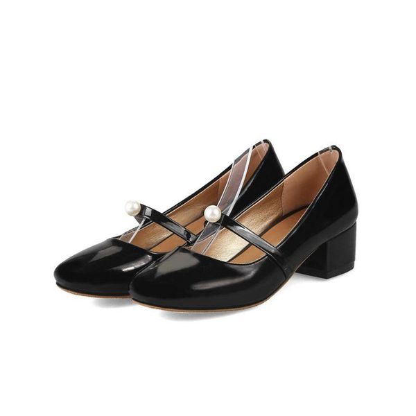 

plus sale fashion big & small 32-48 size spring autumn shallow pumps women shoes round toe party wedding woman 02255 dress, Black